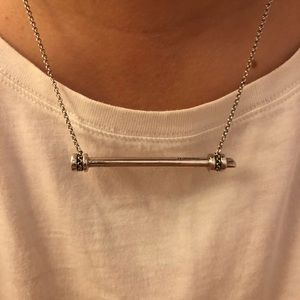 Miansai sterling silver screw bar necklace